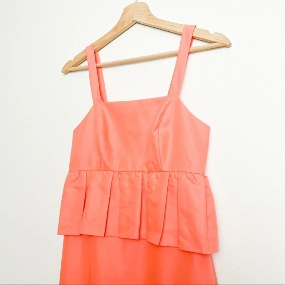 J. Crew Coral Peplum Waist Dress knee Length 2